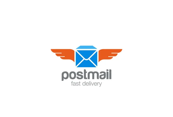 Post mail rápido Serviço de entrega Design de logotipo —  Vetores de Stock