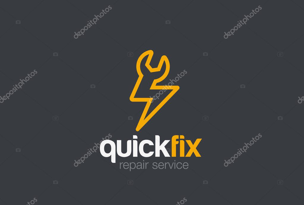 Quick Fix service Logo design vector template