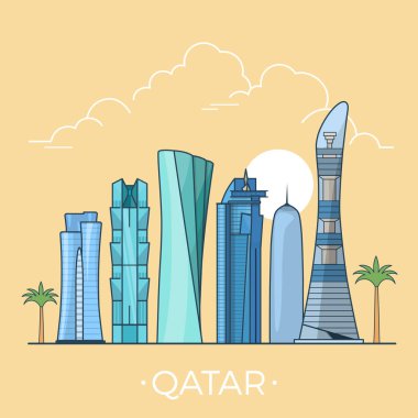 Qatar country design template.  clipart