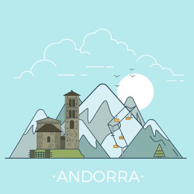 Andorra ülke tasarım şablonu. 