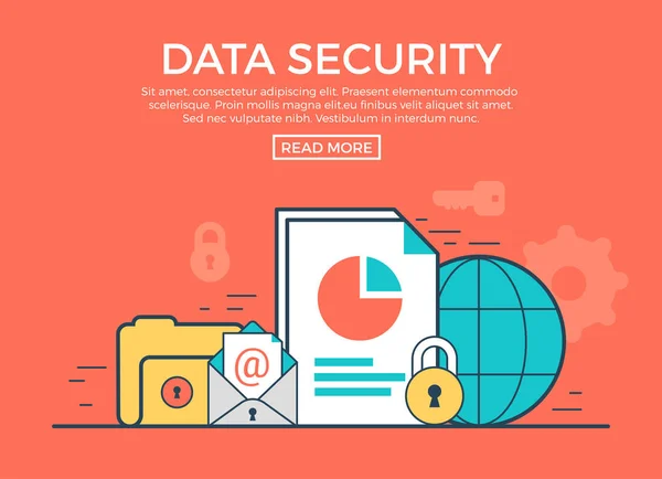 Plantilla de infografías de seguridad de datos — Vector de stock