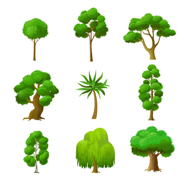 Arbres verts plats — Image vectorielle