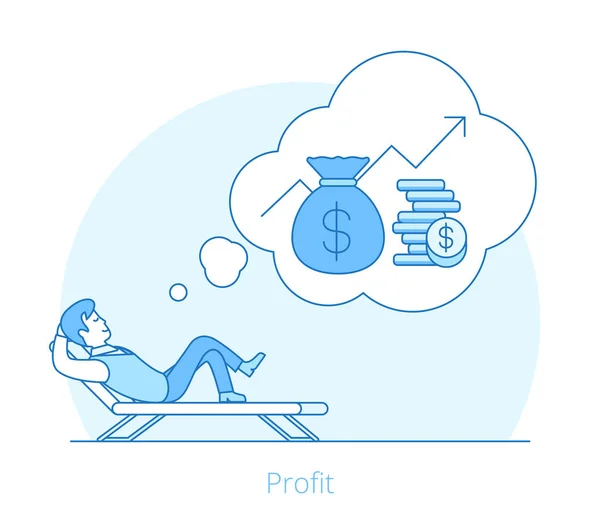 Investidor sonha com lucro —  Vetores de Stock