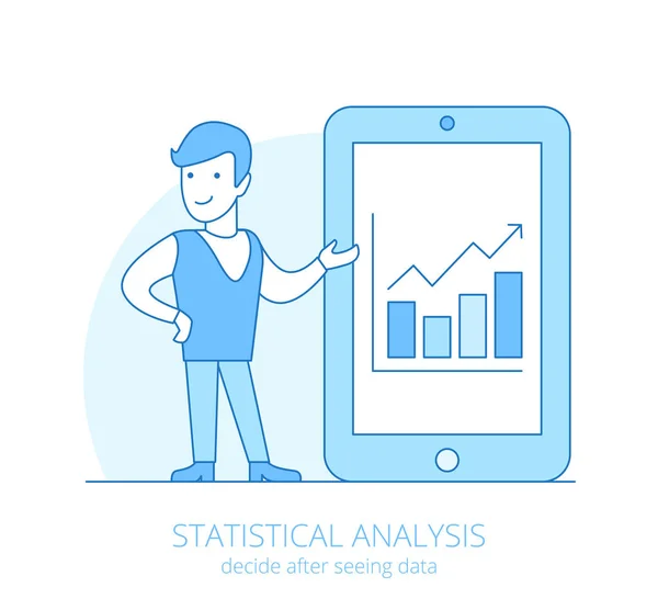 Business people concetto di analisi statistica — Vettoriale Stock