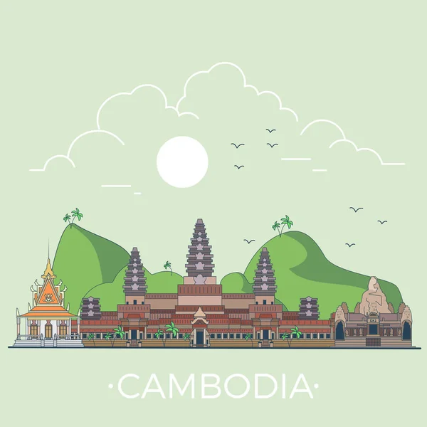 Camboya plantilla de diseño de país . — Vector de stock