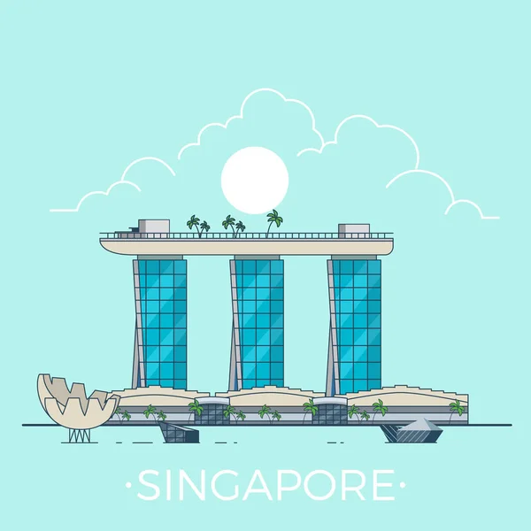 Marina Bay Sands dans le pays Singapour — Image vectorielle