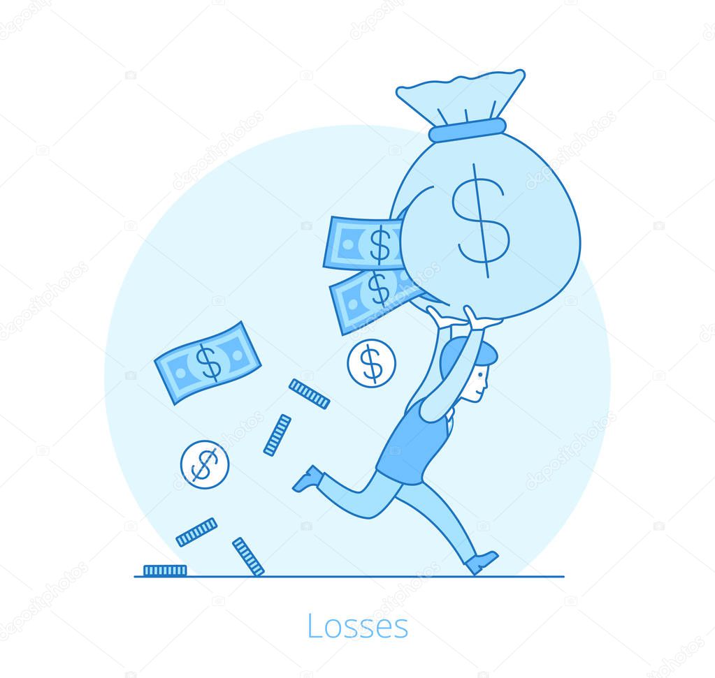  Businessman running with money bag
