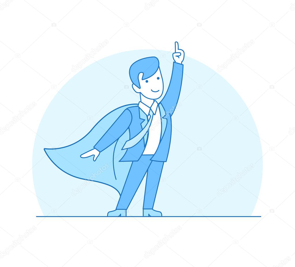 Businessman in suit and Super hero 