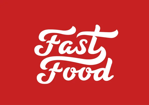 Fast Food kalligrafischer Text Logo Vektor Schriftzug Komposition — Stockvektor