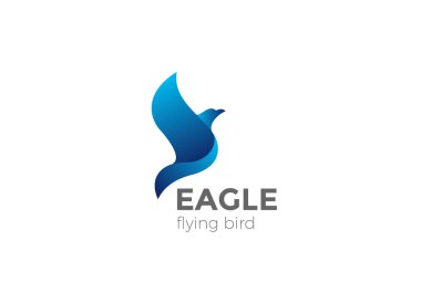 Uçan kartal Logo soyut tasarım vektör şablonu