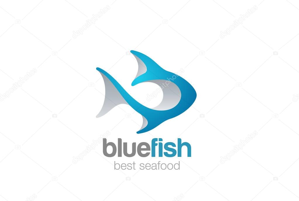 Fish Logo 3D abstract design vector template