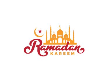 Ramazan Kareem metin vektör yazı tebrik kartı tasarımı templa