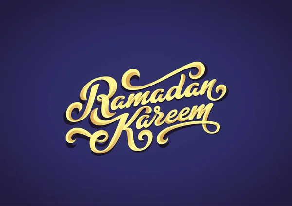 Ramadan Kareem gouden tekst Vector belettering wenskaart ontwerp — Stockvector