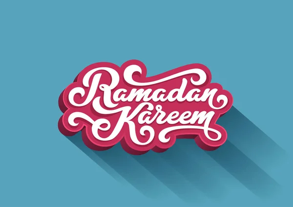 Ramadan Kareem teks 3D Vector Surat desain kartu ucapan - Stok Vektor