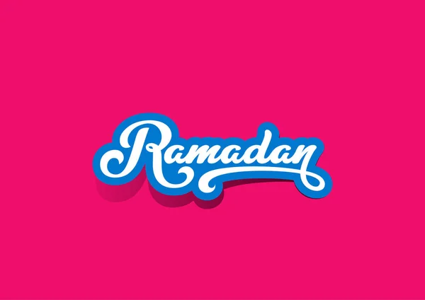 Templat desain kartu ucapan Vektor teks Ramadan - Stok Vektor