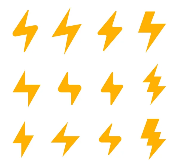 Flash thunderbolt forma vetor design coleção ícones —  Vetores de Stock