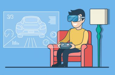 yarış oyun Vr gözlüklü adam