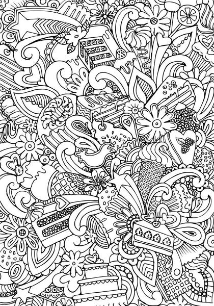 Prodotti da forno doodle collage — Vettoriale Stock