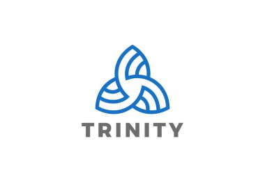 Trinity üçgen soyut şekil Logo tasarım vektör şablonu doğrusal tarzı. İş teknoloji logo kavramı simgesi