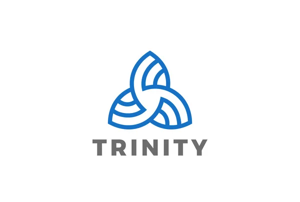 Trinity Trojúhelník Abstraktní Tvar Logo Design Vektor Šablona Lineární Styl — Stockový vektor