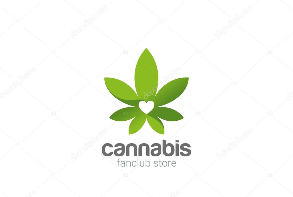 Cannabis Leaves Plant Shop Logo design vector template