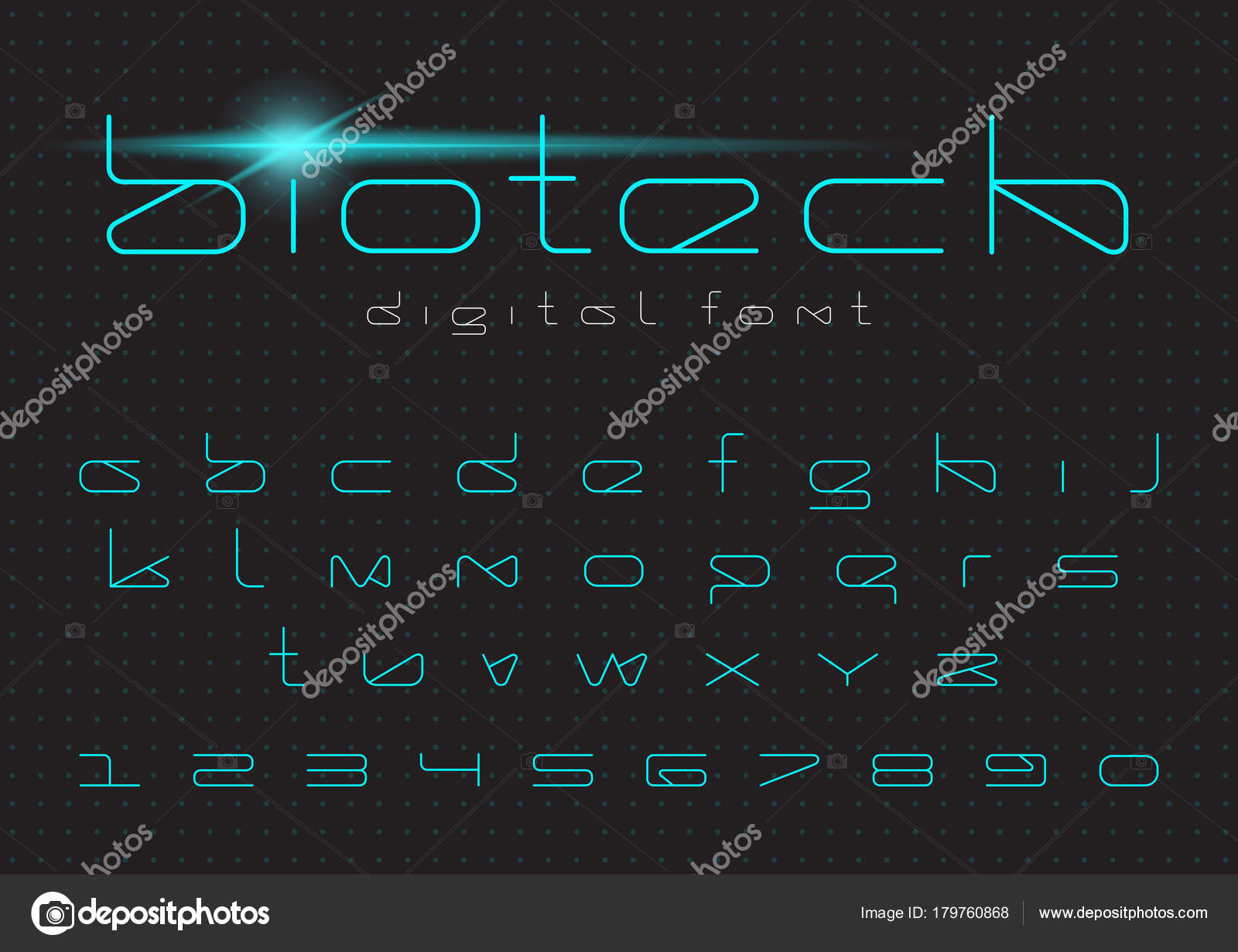Futuristic Vector Font Design Digital Virtual Reality Technology