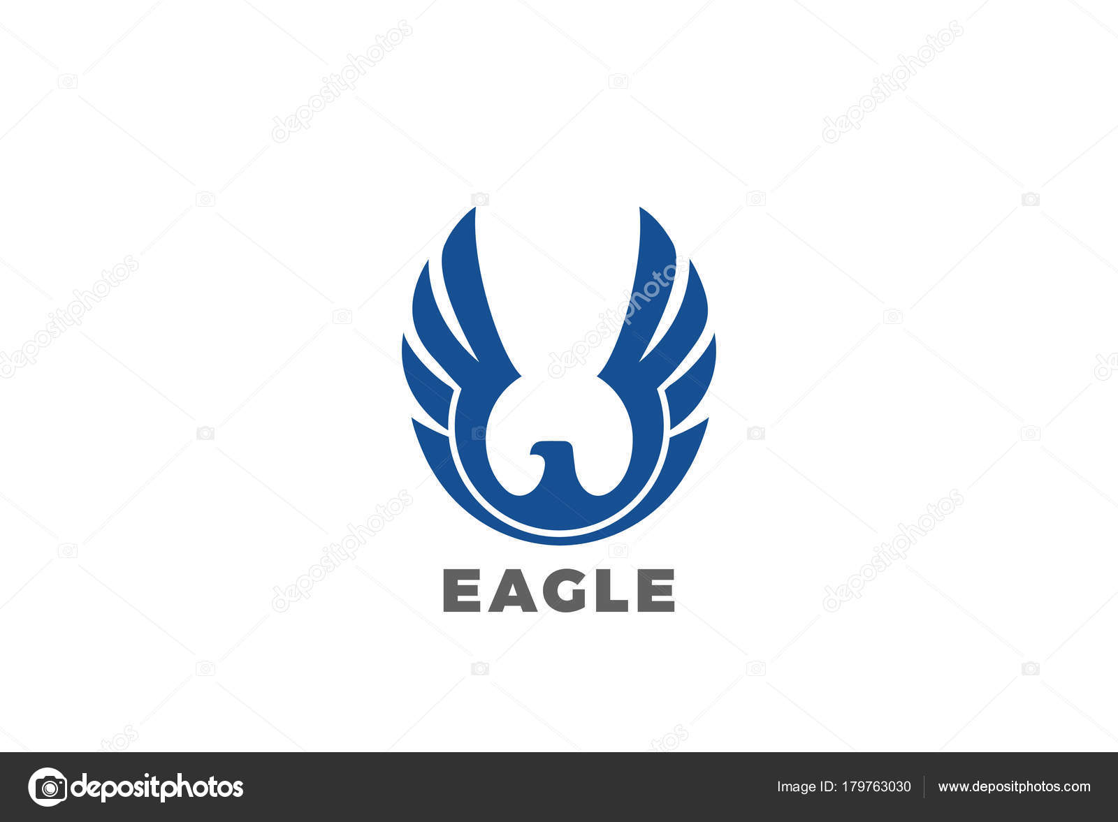 Eagle Rising Wings Logo Design Vector Template Stock Vector