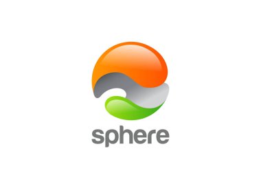 Küre soyut Logo tasarım vektör şablonu