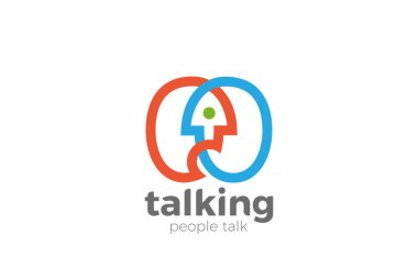 Sohbet Forum Logo tasarım vektör şablonu doğrusal stili