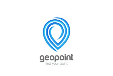 Harita Geo noktası Konumlandırıcı gezinti Logo tasarım vektör şablonu