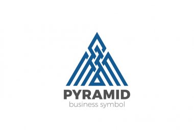 Üçgen Logo soyut tasarım vektör şablon doğrusal stili piramit