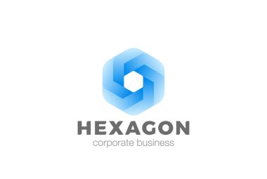 Altıgen şekil soyut Kurumsal Logo sonsuz tasarım vektör şablonu