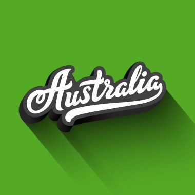 Avustralya metin hat Retro Vintage yazı vektör tasarımı