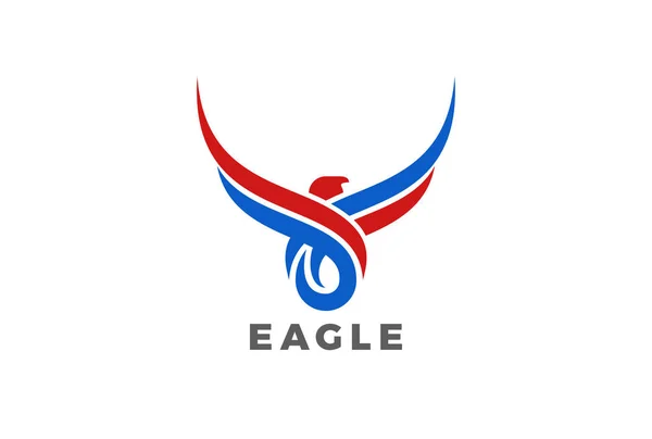 Águila Alas Pájaro Silueta Abstracta Logo Diseño Plantilla Vectorial Tatuaje — Vector de stock