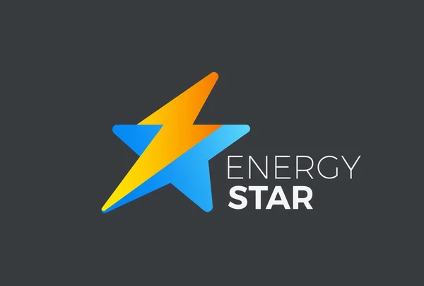 Star Flash Thunderbolt Logo Modelo Vetorial Design Abstrato Líder Energia —  Vetores de Stock