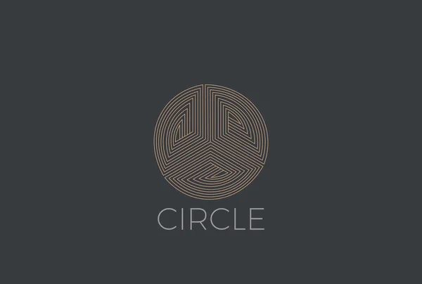 Gold Circle Luxo Moda Infinito Loop Logo Design Abstrato Vetor —  Vetores de Stock