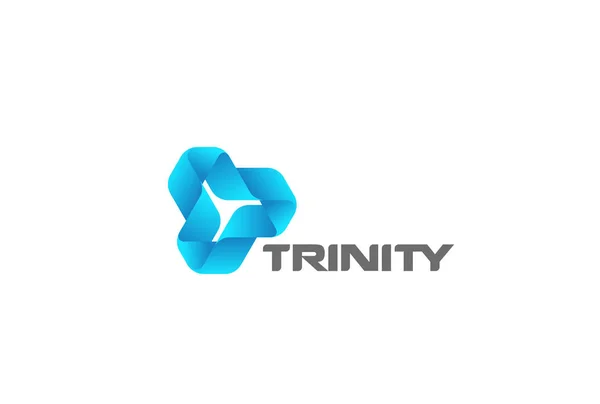 Infinity Looped Triangolo Astratto Modello Vettoriale Design Del Logo Tecnologia — Vettoriale Stock