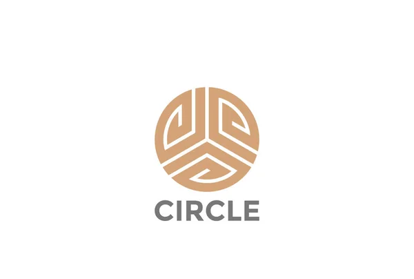 Gold Circle Luxo Moda Infinito Loop Logo Design Modelo Vetor — Vetor de Stock