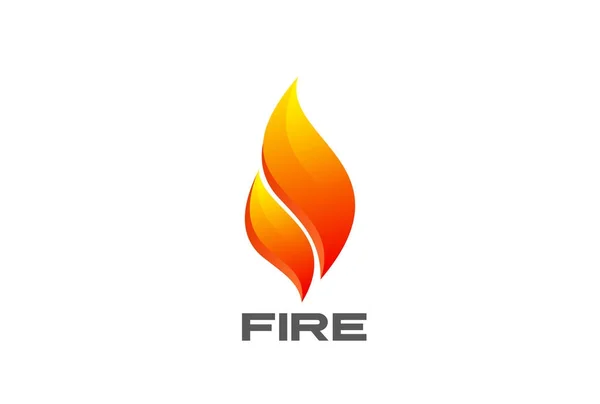 Fire Flame Abstrakt Logo Design Vector Mall Bränna Flammande Lägerelden — Stock vektor