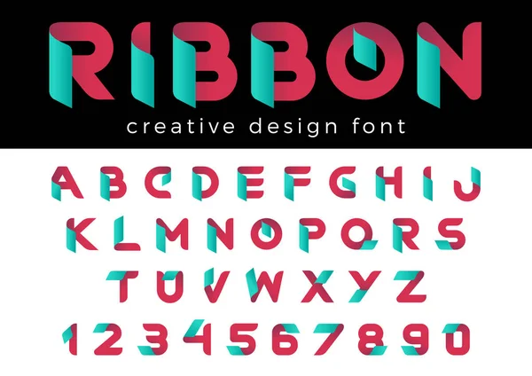 Creative Design Vector Font Ribbon Title Header Lettering Logo — Stock Vector