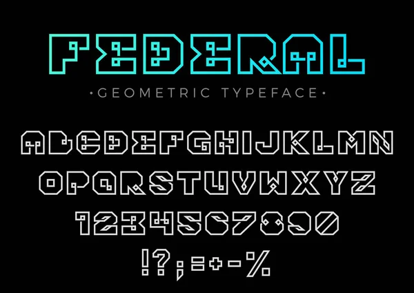 Square Design Vector Linear Fonte Para Título Cabeçalho Letras Logotipo —  Vetores de Stock