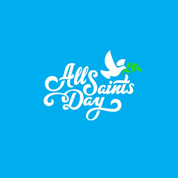 All Saints Day Lettrage Texte Composition Calligraphique Vecteur Affiche Modèle — Image vectorielle