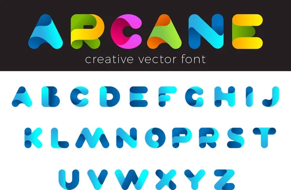 Creative Design Vector Font Twisted Ribbon Title Header Lettering Logo — Stock Vector