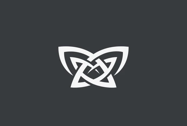 Farfalla Mascotte Tattoo Logo Design Modello Vettoriale Stile Lineare — Vettoriale Stock