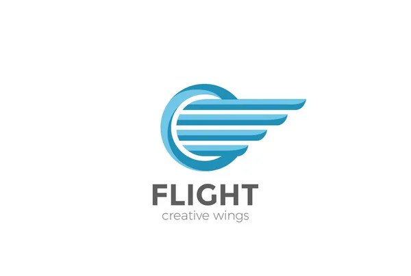 Circle Wings Logo Diseño Vector Plantilla — Vector de stock