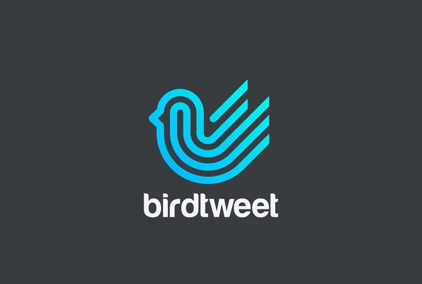 Kuş Satırları Logo Tasarım Vektör Şablonu Soyut — Stok Vektör