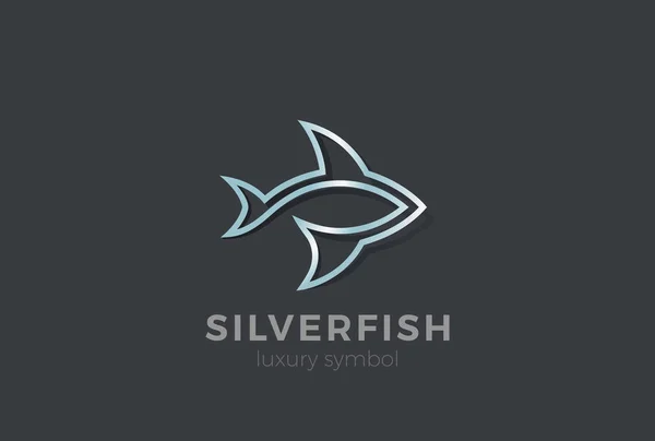 Metal Fish Abstrato Silhueta Logo Design Vector Template —  Vetores de Stock