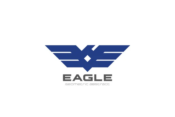 Eagle Vingar Logotyp Geometriska Design Vector Mall — Stock vektor