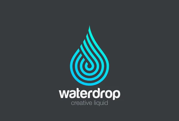 Logo Projekt Wektor Szablon Liniowy Styl Spływ Wody — Wektor stockowy