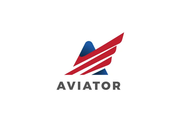 Carta Com Wing Logo Design Vector Template —  Vetores de Stock